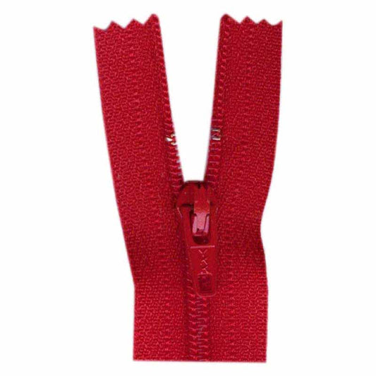 9" Closed-End Zipper - Hot Red
