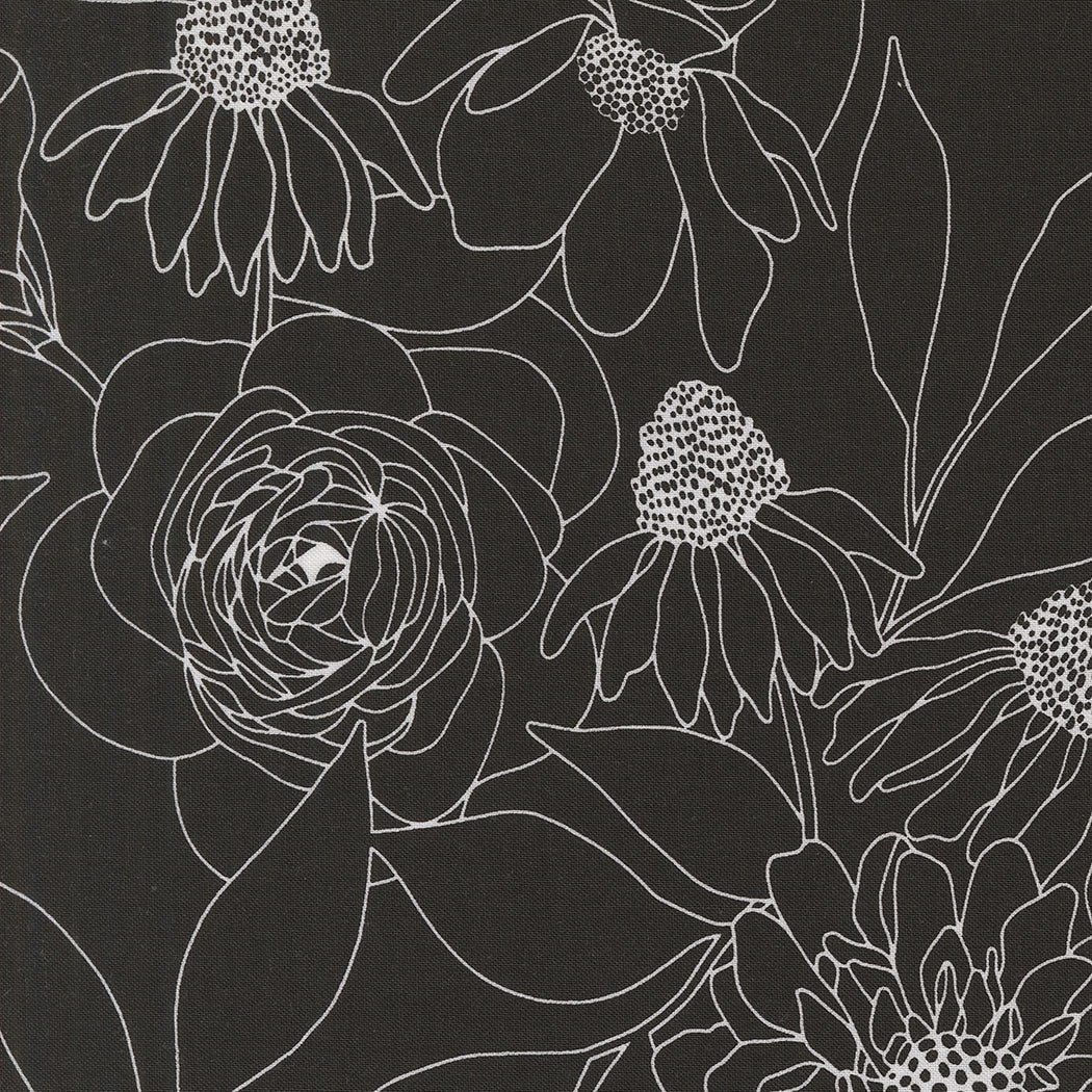 Botany (Moda) - Etched Floral Ink 108" Wideback