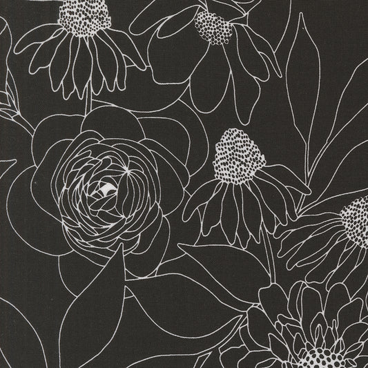 Botany (Moda) - Etched Floral Ink 108" Wideback
