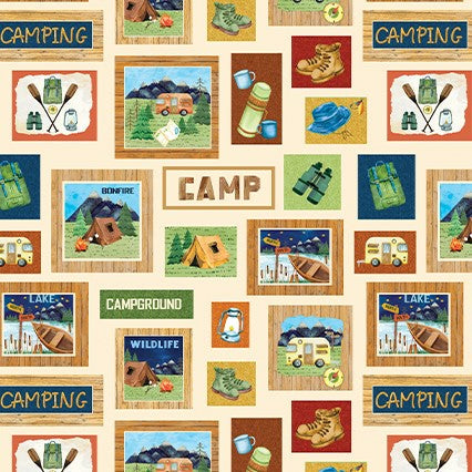 Live, Love, Camp Let's Camp Fat Quarter (Benartex)
