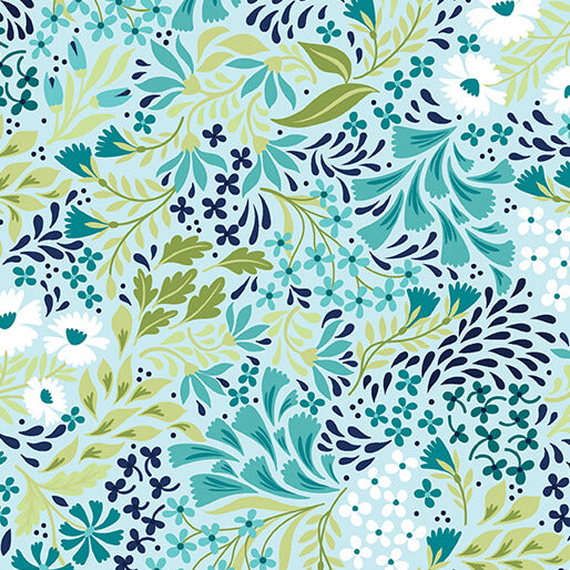 Garden Dalliance (Benartex) - Promenade Aqua