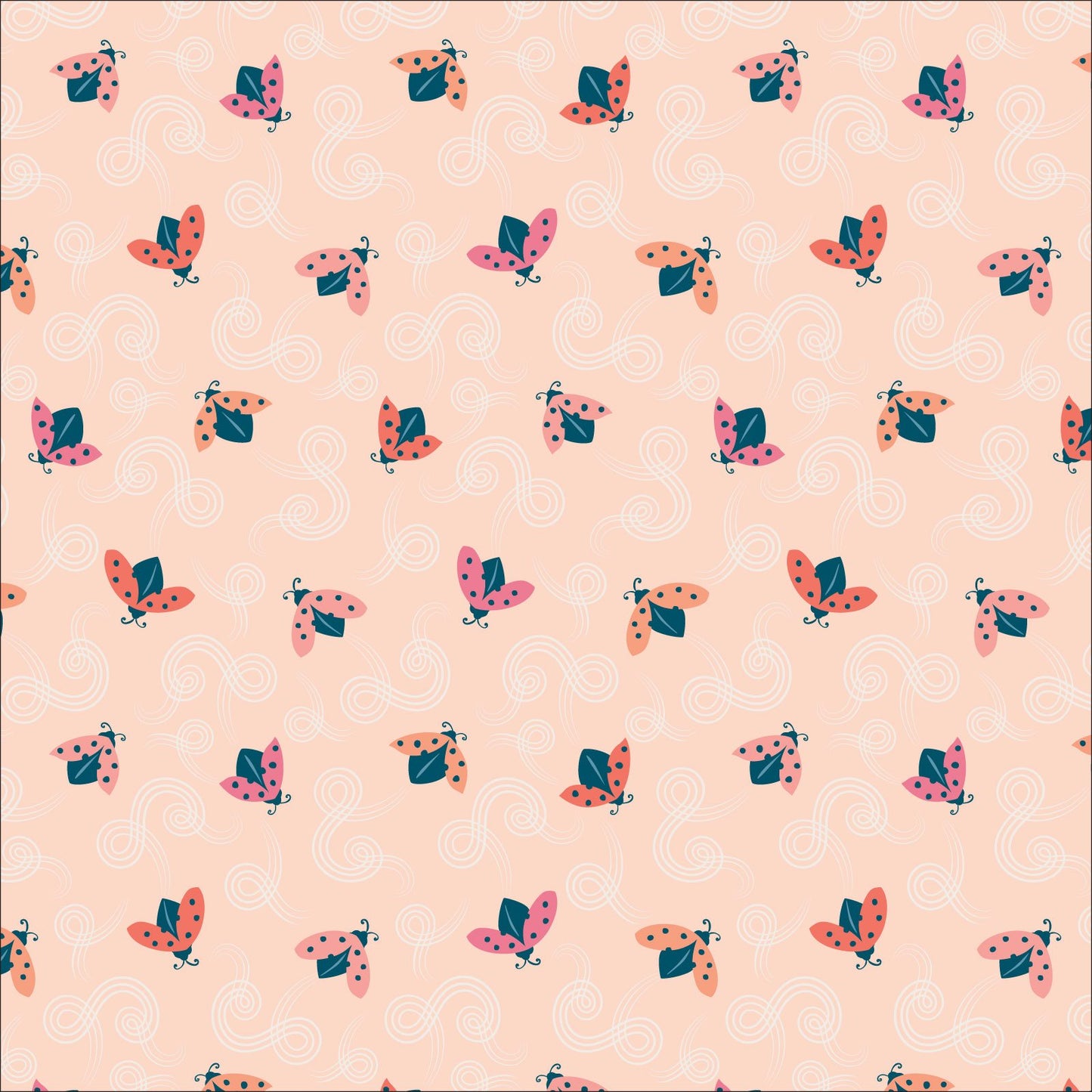 Tiny and Wild Ladybug Acrobatics Fat Quarter (Cloud9)