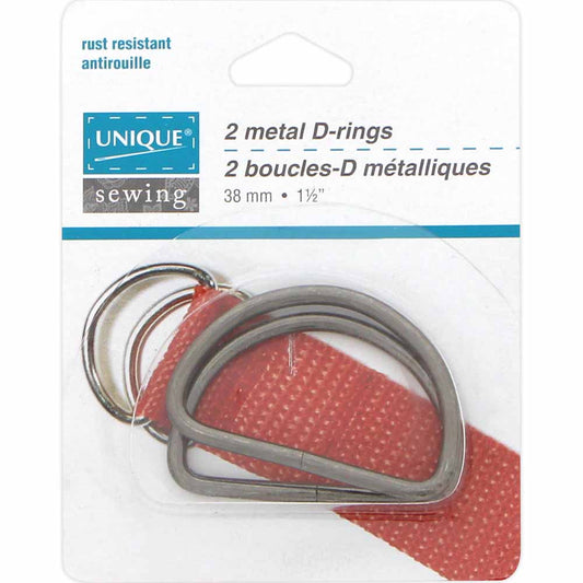 Metal D-Rings (1 1/2") - Gunmetal