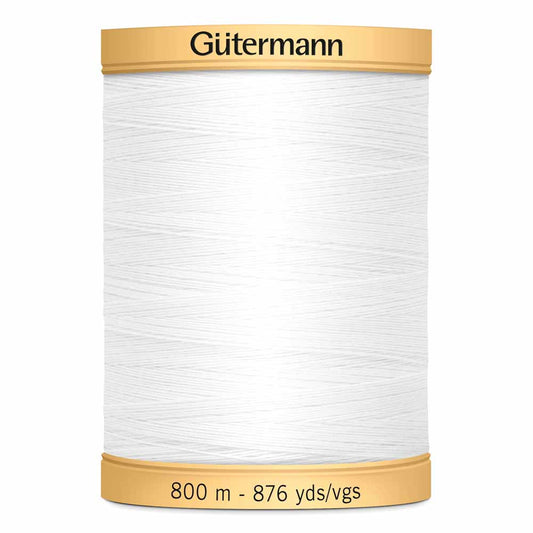 Gütermann Cotton 50wt Thread 800m - White