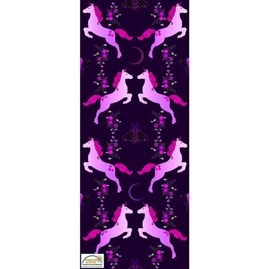 Luxury Unicorns (Stof) - Unicorns, Flowers, and Butterflies Pink