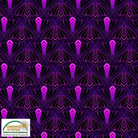 Luxury Unicorns (Stof) - Butterflies Pink/Purple