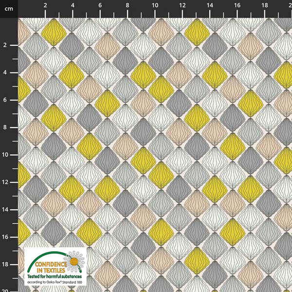 Leaves of Light Diamonds Grey Fat Quarter (Stof)