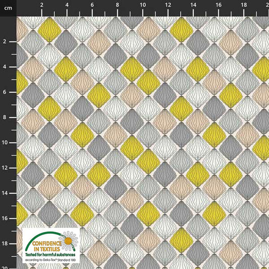 Leaves of Light Diamonds Grey Fat Quarter (Stof)