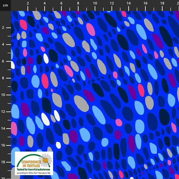 Leaves of Light Pebbles Print Blue Fat Quarter (Stof)