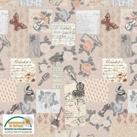 My Composition Floral Music Fat Quarter (Stof)