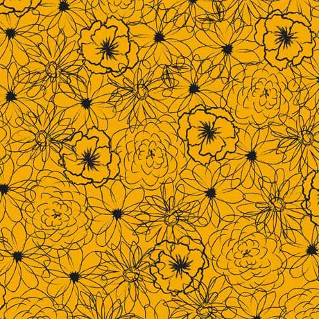 Flower Sketches (Stof) - Maple Roll