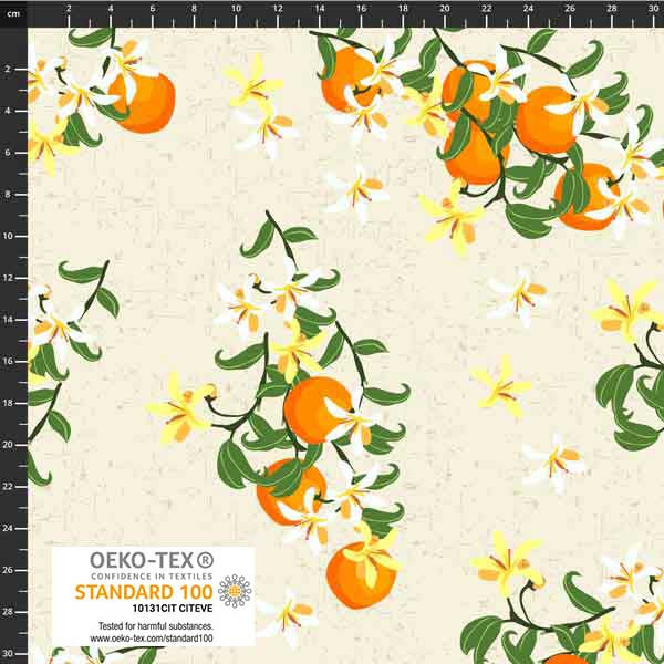 Citronella Bloom Orange Branches Fat Quarter (Stof)