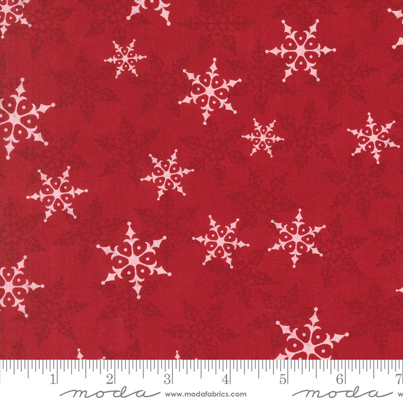 Winter Friends (Moda) - Falling Snow Winter Snowflake Berry Red