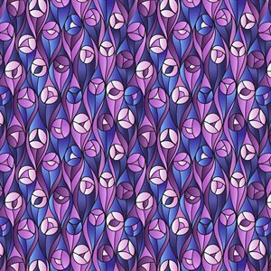Reflections Purple and Blue Buds Fat Quarter (Lewis & Irene)