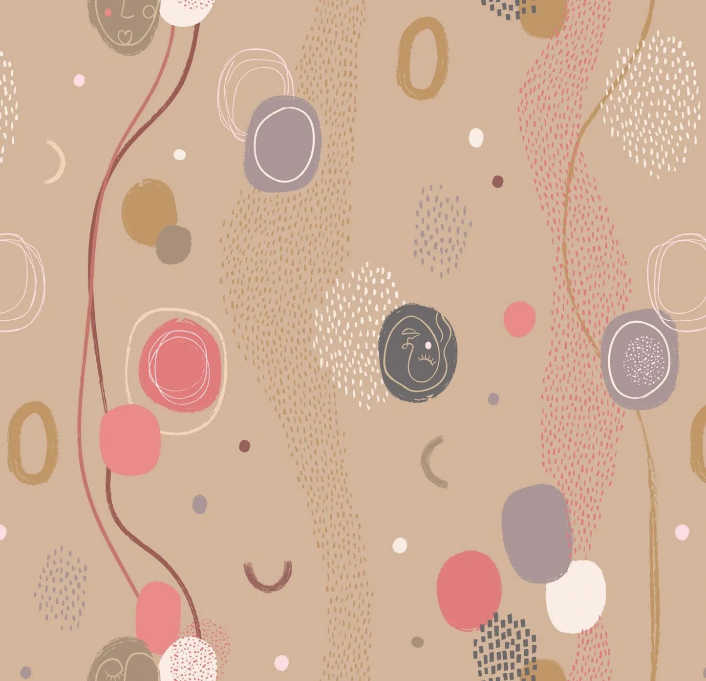 The Dreamer on Light Caramel Fat Quarter (Lewis & Irene)