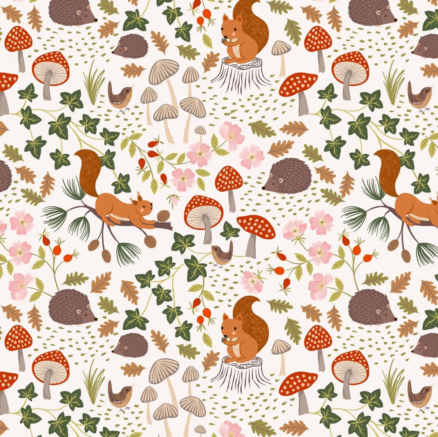 Evergreen (Lewis & Irene) - Squirrels and Hedgehogs Cream