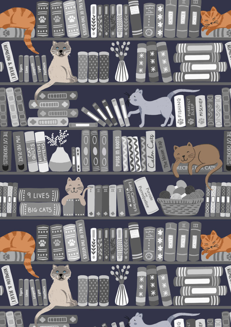 The Purrfect Book Club (Lewis & Irene) - Bookshelves & Cats Grey