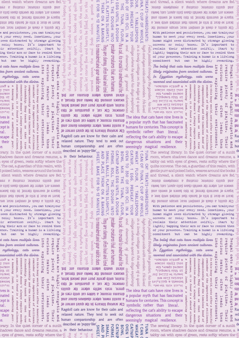 The Purrfect Book Club (Lewis & Irene) - Cat Text on Purple
