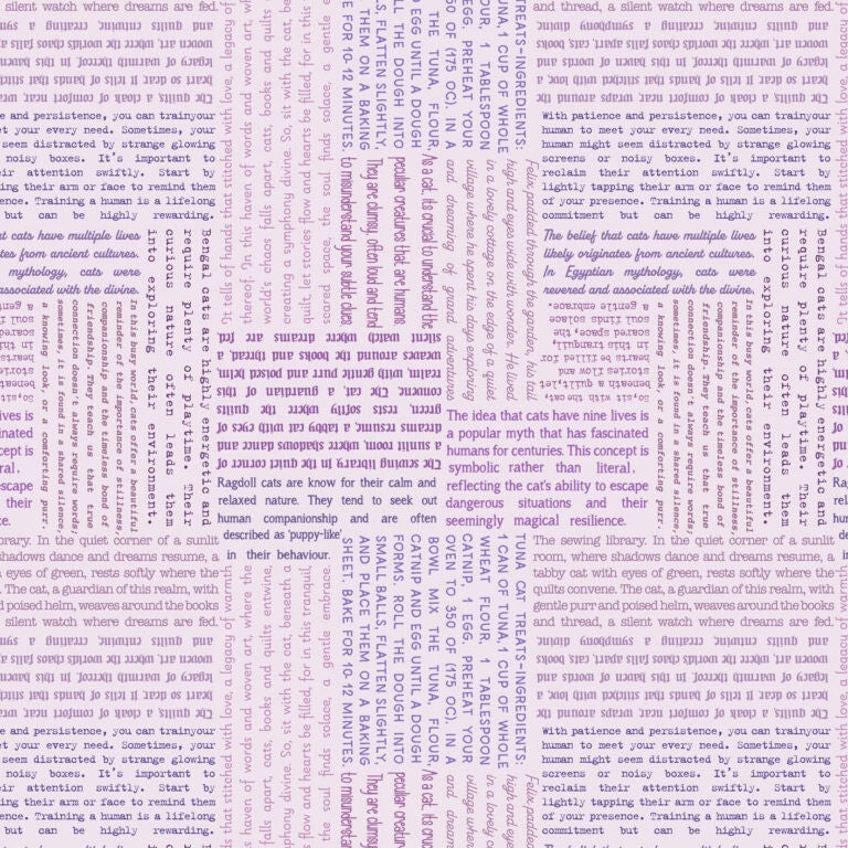 The Purrfect Book Club (Lewis & Irene) - Cat Text on Purple