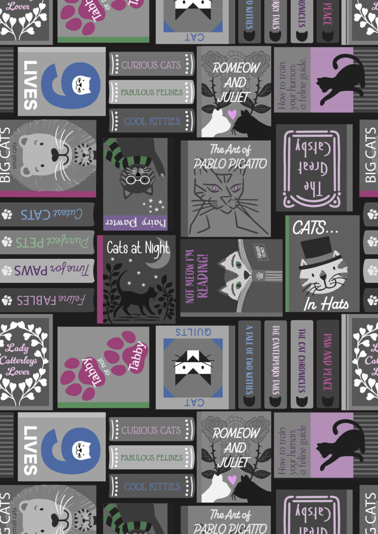 The Purrfect Book Club (Lewis & Irene) - Cat Book Covers Grey