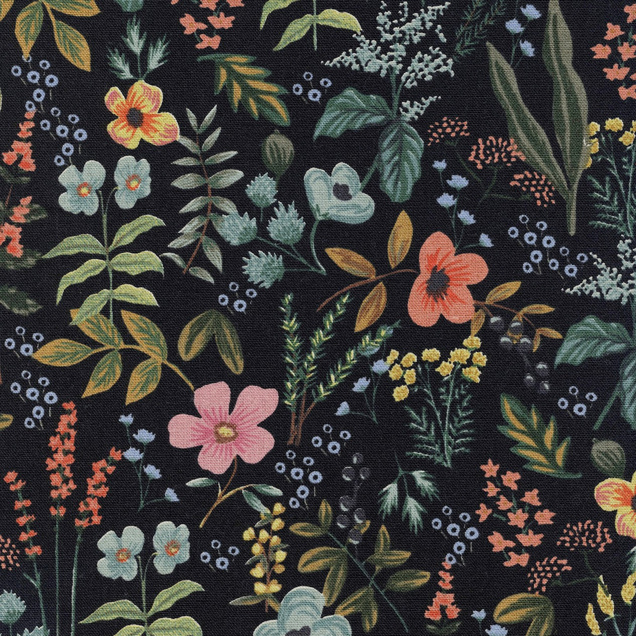 Amalfi Canvas - Rifle Paper Co. (Cotton+Steel) - Herb Garden Midnight
