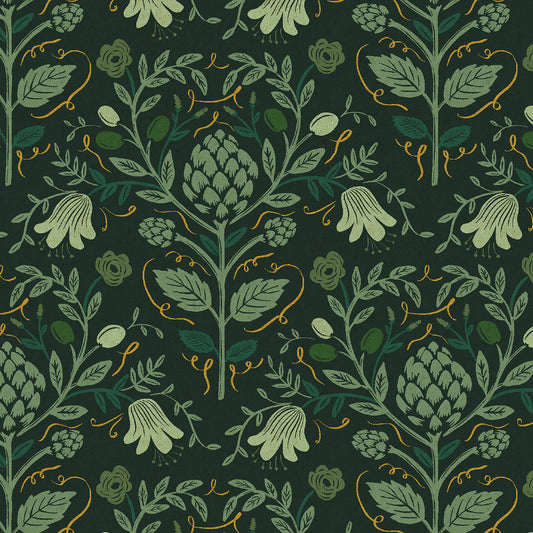 Dahlia Canvas - Rifle Paper Co. (Cotton+Steel) - Artichoke Hunter Green