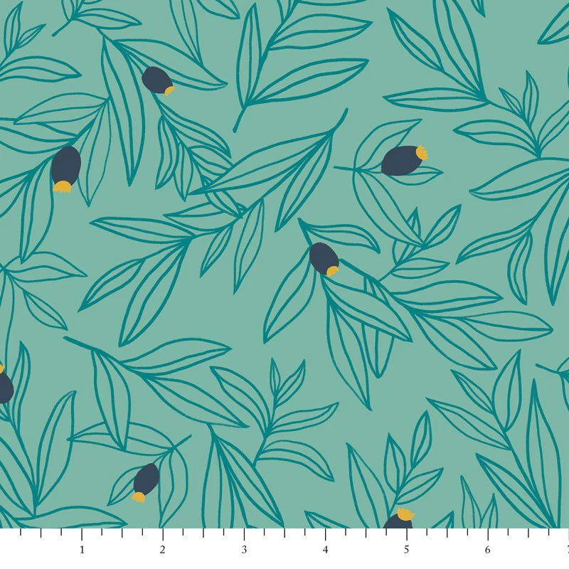 Celestial Berry Leaf Fat Quarter (Phoebe Fabrics)