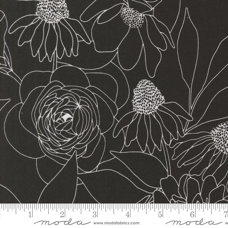 Botany (Moda) - Etched Floral Ink 108" Wideback