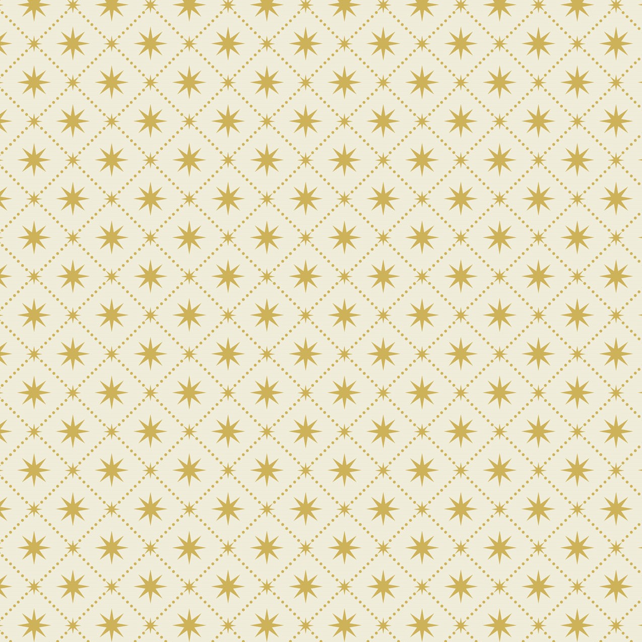 Yuletide (Lewis & Irene) - Gold Metallic Stars Cream