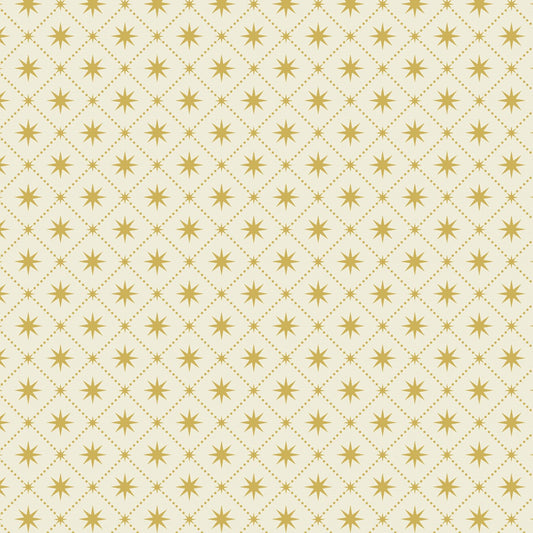 Yuletide (Lewis & Irene) - Gold Metallic Stars Cream