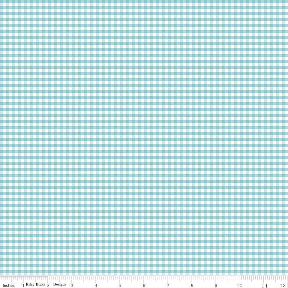 Small Gingham Check Aqua Fat Quarter (Riley Blake)