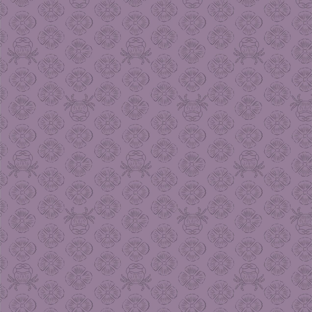 Sound of the Sea Concealed Crab Mauve Fat Quarter (Lewis & Irene)