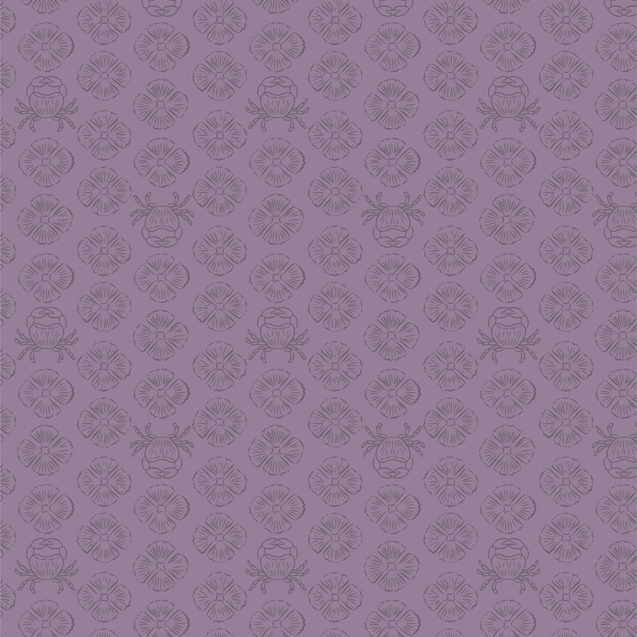 Sound of the Sea Concealed Crab Mauve Fat Quarter (Lewis & Irene)