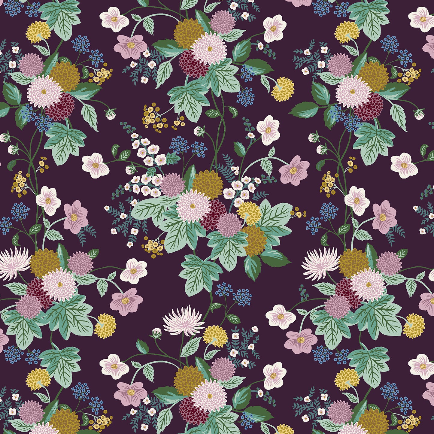 Dahlia - Rifle Paper Co (Cotton & Steel) - Dahlia Aubergine