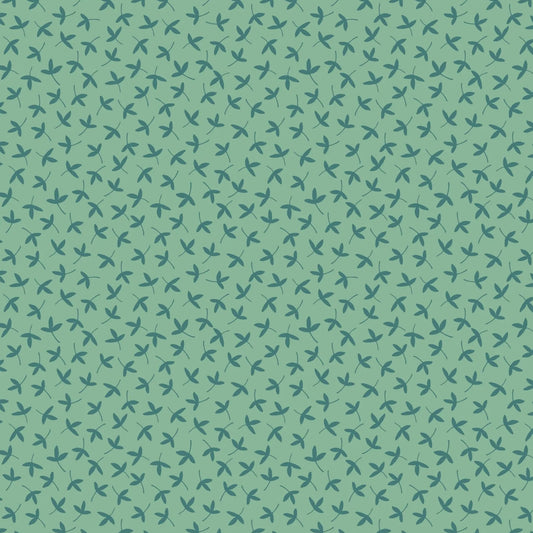 Majolica (Lewis & Irene) - Ditzy Petal Minty Green