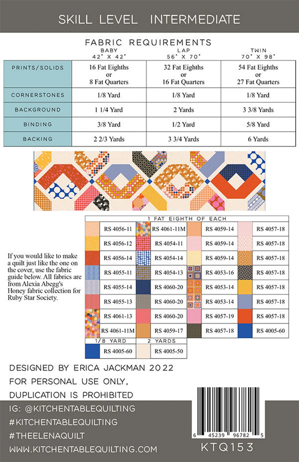 The Elena Quilt Pattern (Kitchen Table Quilting)