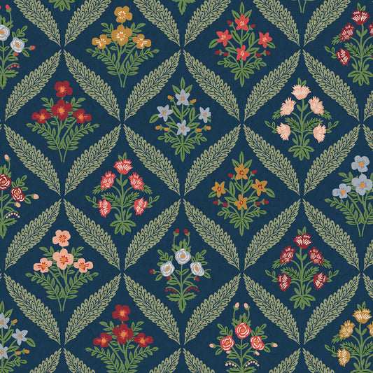 Dahlia Canvas - Rifle Paper Co. (Cotton+Steel) - Estee Garden Navy