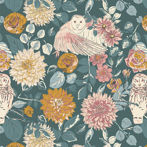 Willow (Art Gallery Fabrics) - Owl Things Floral Flannel