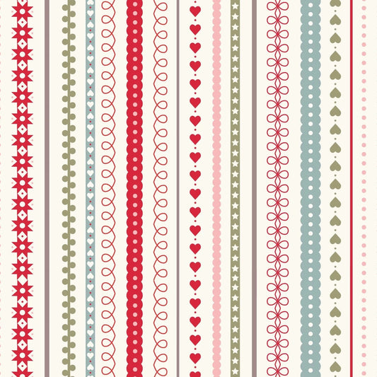 Gingerbread Season (Lewis & Irene) - Festive Stripes Cream