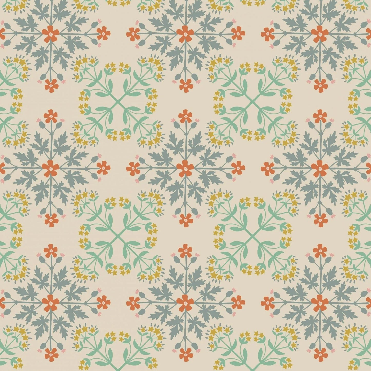 Majolica (Lewis & Irene) - Floral Tile Cream