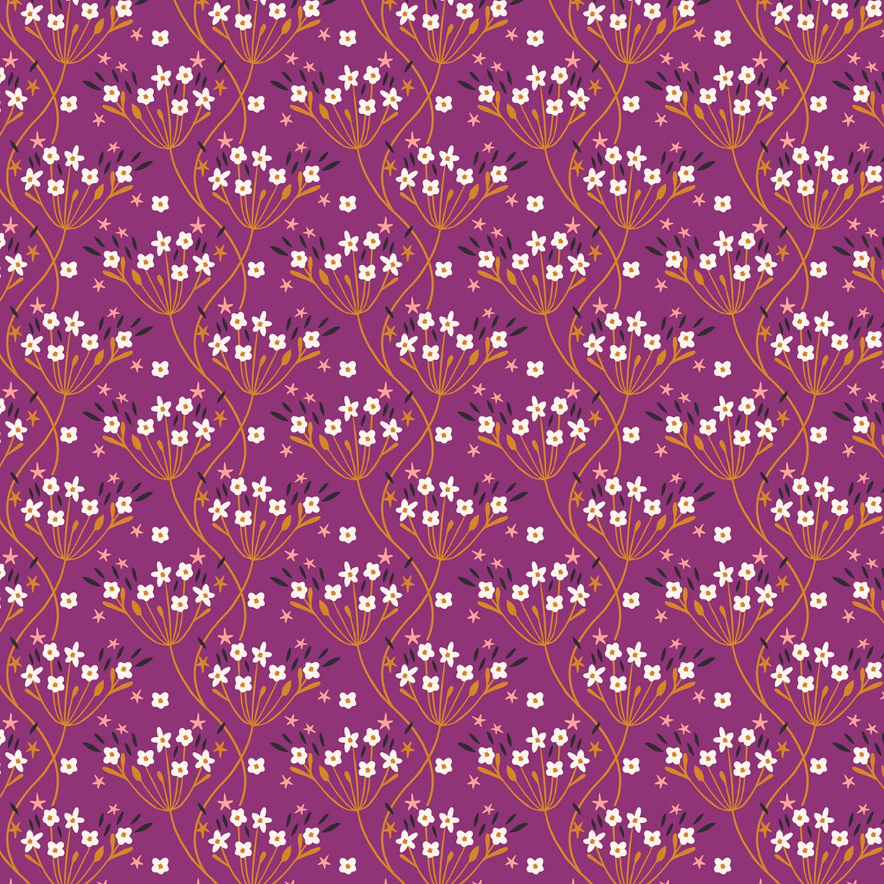 Good Vibes Small White Flowers Fat Quarter (Dashwood Studio)