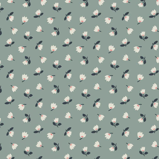 Folk Floral (Lewis & Irene) - Little Flowers Iced Sage