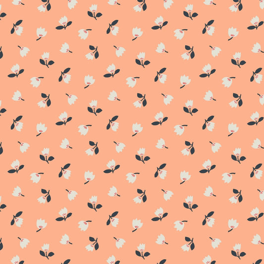 Folk Floral Little Flowers Peach Fat Quarter (Lewis & Irene)