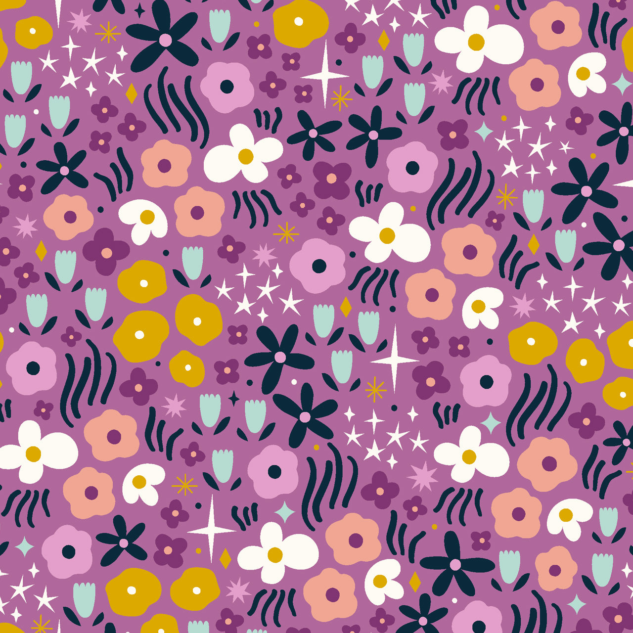 Magical Meadow (Dashwood Studio) - Small Floral Purple