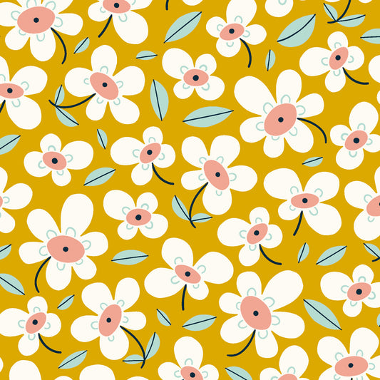 Magical Meadow Daisies Yellow Fat Quarter (Dashwood Studio)
