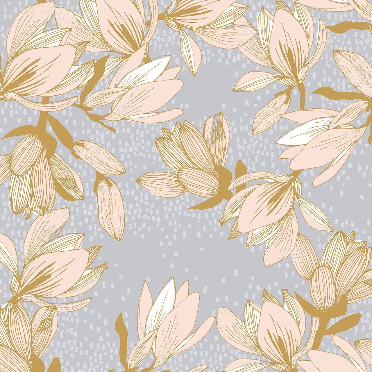 New Beginnings Floral Grey Fat Quarter (Dashwood Studio)