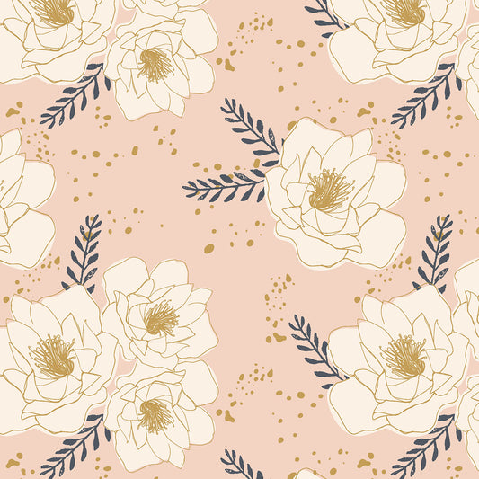 New Beginnings Flowers Pink Fat Quarter (Dashwood Studio)