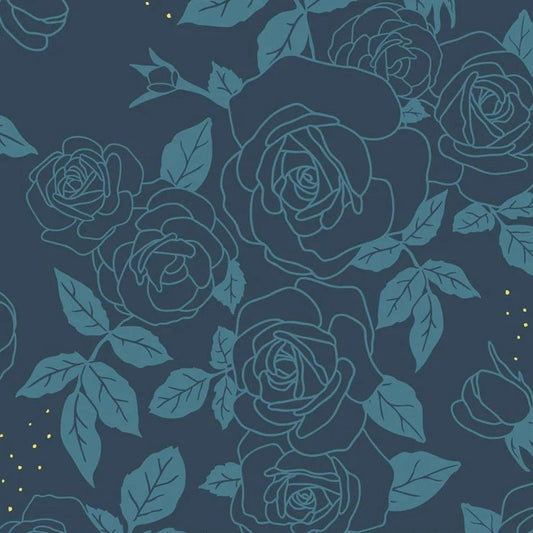 Celestial Night Rose Fat Quarter (Phoebe Fabrics)