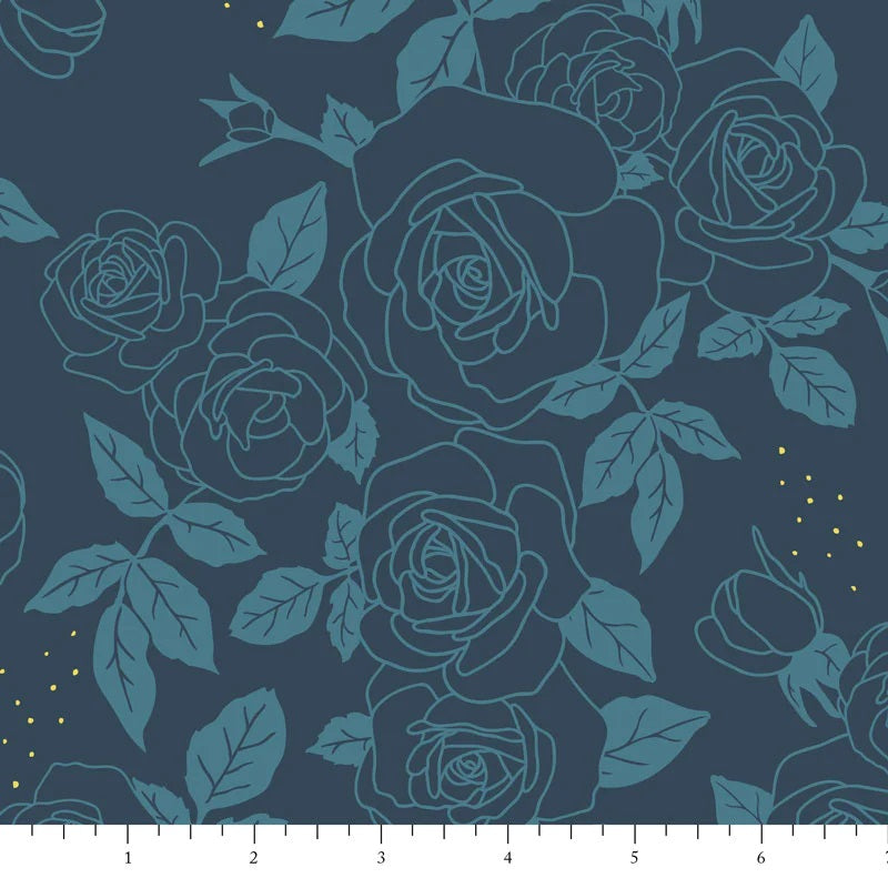 Celestial Night Rose Fat Quarter (Phoebe Fabrics)