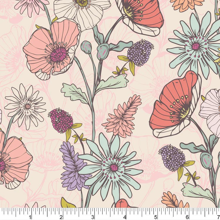 My Garden Flourish Fat Quarter (Phoebe Fabrics)